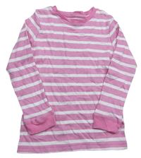 Růžovo-bílé pruhované pyžamové triko PJ Collection