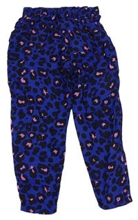 Modré lehké kalhoty s leopardím vzorem Next