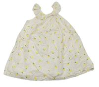 Bílé puntíkaté plátěné šaty s citrony Mothercare