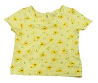Žluté tričko s kytičkami PRIMARK
