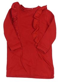 Červené teplákové šaty s volánky F&F