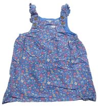 Modré květované manšestrové šaty Jojo Maman Bebé