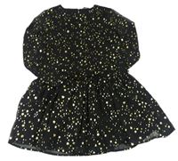 Černé šifonové šaty s hvězdami 