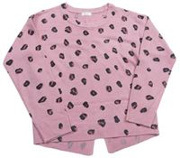 Růžový lehký svetr s leopardím vzorem Next