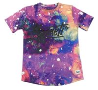 Fialovo-barevné vzorované sportovní tričko s logem Sonneti