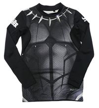 Černo-tmavošedé vzorované funkční triko - Black Panther Sondico