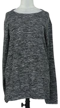 Pánské černo-šedé melírované pletené triko Baxmen Cultwear 