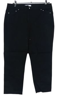 Dámské černé plátěné capri kalhoty Wallis 