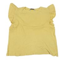 Žluté žebrované tričko s volánky George