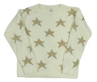 Smetanový žinylkový svetr s hvězdičkami C&A