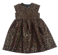 Hnědo-černé slavnostní šaty s leopardím vzorem M&Co.