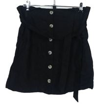 Dámská černá lněná sukně s páskem New Look 