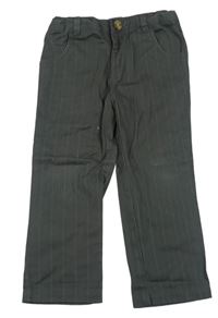 Šedé plátěné kalhoty s proužky Bonprix