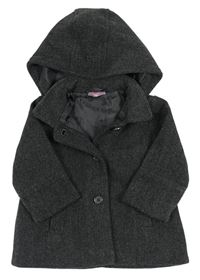 Šedý flaušový jarní kabát s kapucí So Cute