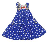 Safírová manšestrová sukně s laclem a hvězdičkami Mini Boden