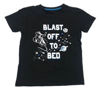 Černé tričko s nápisem a kosmonautem Pep&Co