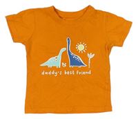 Oranžové tričko s dinosaury Primark