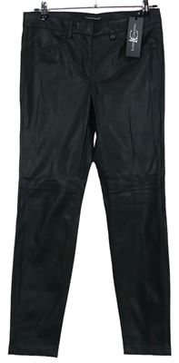 Dámské černé koženkové skinny kalhoty Luisa Cerano 