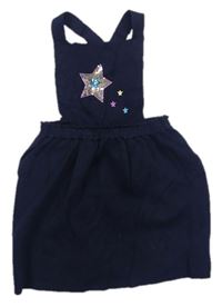 Tmavomodré úpletové šaty s hvězdou z flitrů Primark