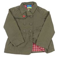 Khaki plátěný jarní kabát Topolino