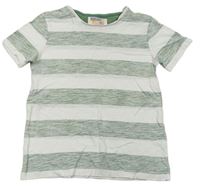 Bílo-zelené pruhované tričko 