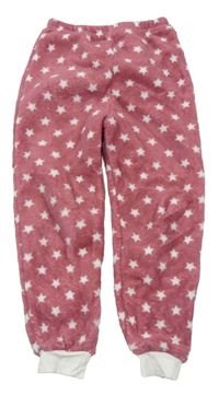 Růžové chlupaté domácí kalhoty s hvězdičkami Infinity