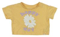Žluté crop tričko s květem Primark