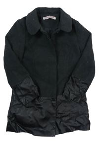 Tmavošedý flaušovo/koženkový podšitý kabát freespirit