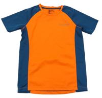 Křiklavě oranžovo-petrolejové funkční sportovní tričko s logem Dare 2B