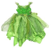 Kostým - Zelené saténové šaty s tylem - víla Disney