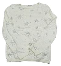 Bílý lehký svetr s hvězdami zn. H&M
