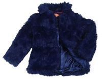 Tmavomodrý kožešinový podšitý kabátek 