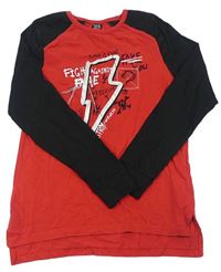 Červeno-černé triko s bleskem Y.F.K.