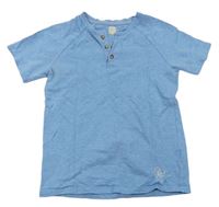 Modré melírované teplákové tričko s nápisy John Lewis