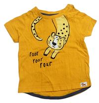 Oranžové tričko s leopardem Nutmeg
