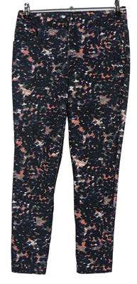 Dámské černo-růžové vzorované elastické kalhoty Phase Eight 
