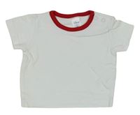 Bílé tričko s červeným lemem C&A