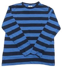 Tmvomodro-modré pruhované triko Yigga