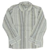 Bílo-šedo-béžová pruhovaná košile Terre Bleue
