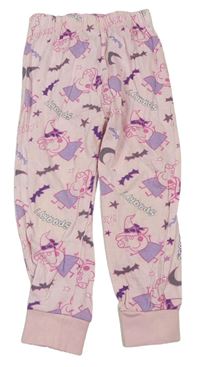 Světlerůžové pyžamové kalhoty s Pepinou a netopýry George