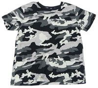 Šedo-černé army pyžamové tričko Next