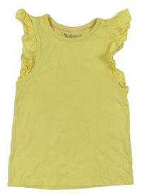 Žluté tričko s madeirovými volánky Nutmeg