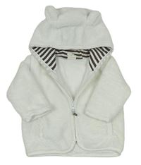 Bílý chlupatý podšitý svetr s kapucí zn. H&M