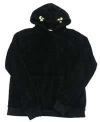 Černá chlupatá mikina s kapucí - příšerka zn. H&M
