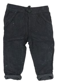 Antracitové manšestrové kalhoty F&F