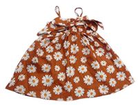 Hnědé květované šaty s mašlí PatPat