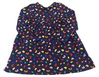 Tmavomodré bavlněné šaty s barevnými flíčky Mothercare