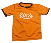 Oranžovo-černé funkční sportovní tričko s logem Kixx