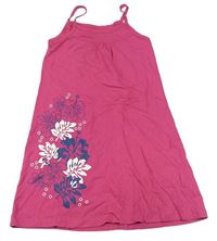 Růžové bavlněné šaty s kytičkami Pepperts