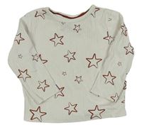 Bílé žebrované triko s hvězdičkami zn. H&M